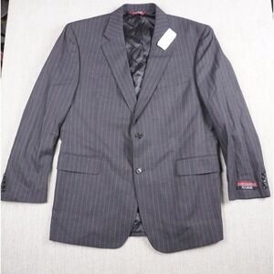 Jos. A. Bank Blazer Classic Charcoal Black Mens 44R 100% Wool 2 Button 100% Wool